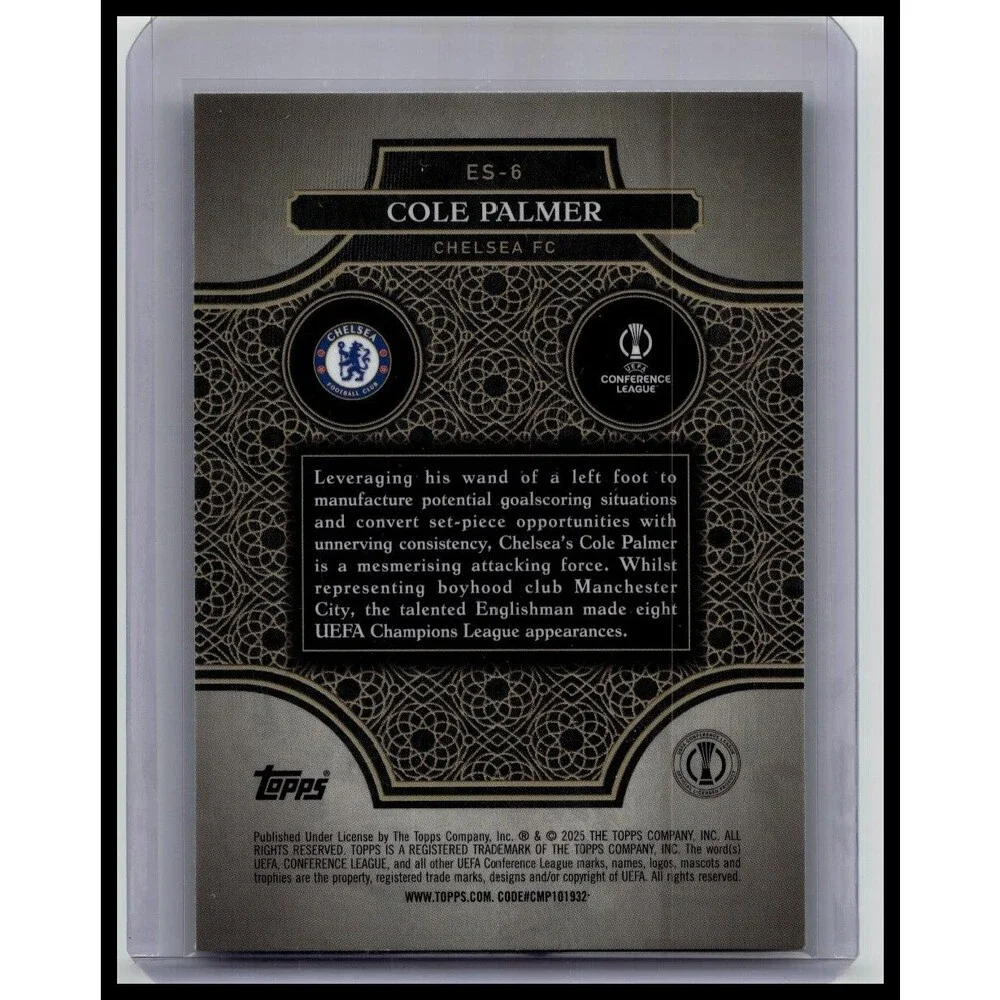 2024-25 Merlin UEFA s Cole Palmer #ES-6 Chelsea FC Elite Society Green #/99